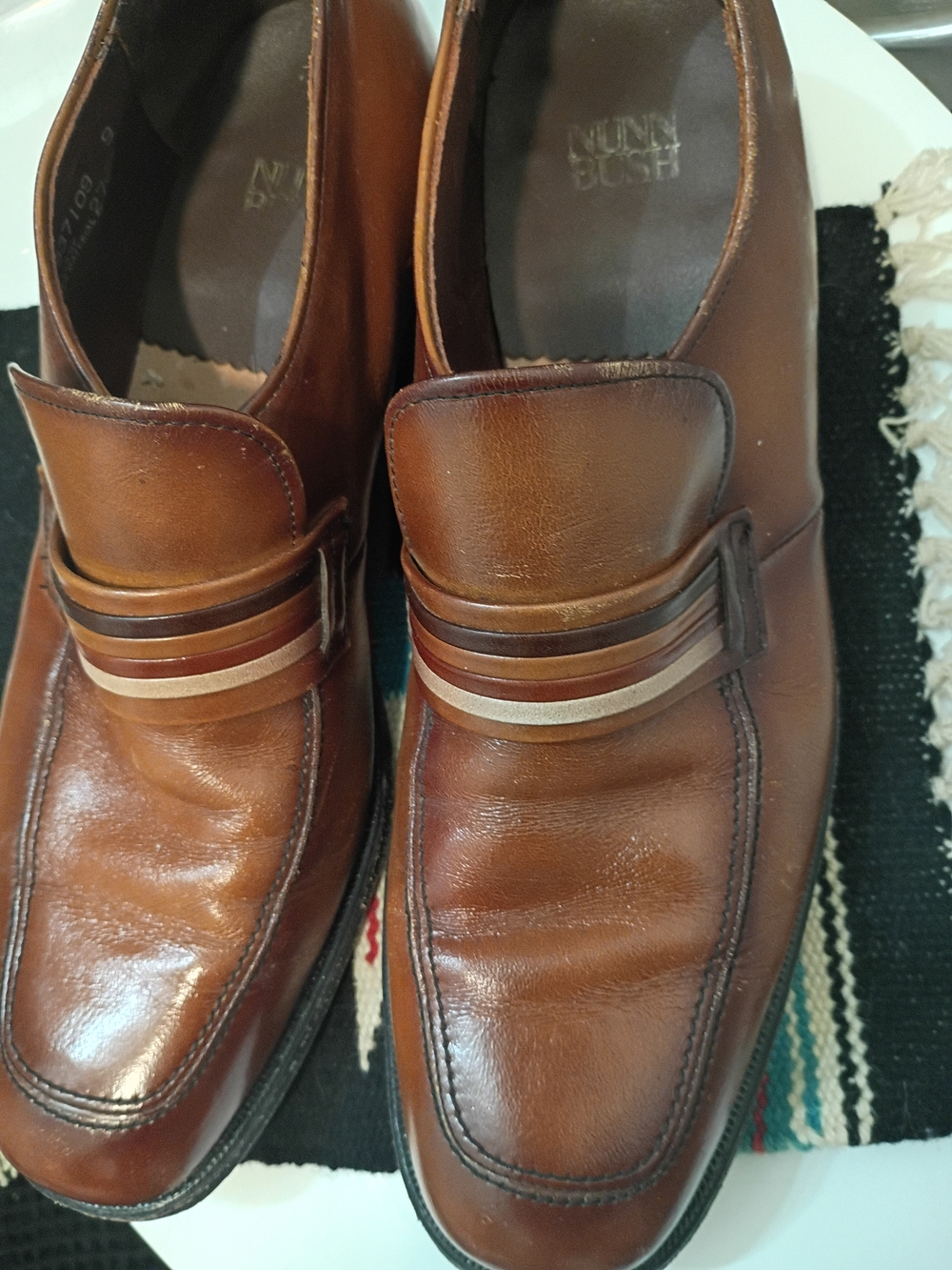 Nunn Bush Men's Leather Slip-On Loafers in Brown